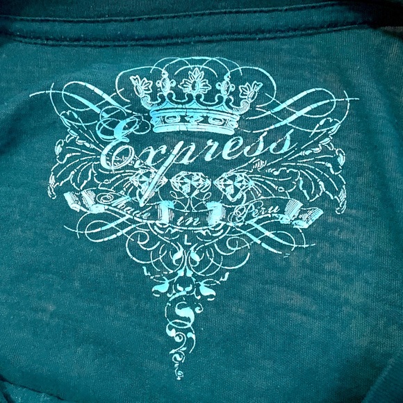 Express designer womenswear top with rhinestones details. In good condition. - Picture 4 of 4